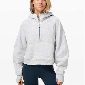 Lululemon Scuba Oversized 1/2 Zip Hoodie Heathered Core Ultra Light Grey XS / S